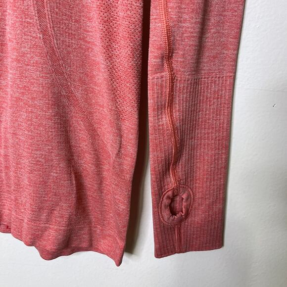 Lululemon Swiftly Tech Athletic Top Red Coral Sz 6 Long Sleeve Yoga Running - Picture 5 of 8
